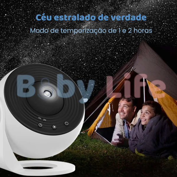 Projetor de Estrelas e Planetas Infantil | Luminária Galáxia 12 em 1 - Baby Life