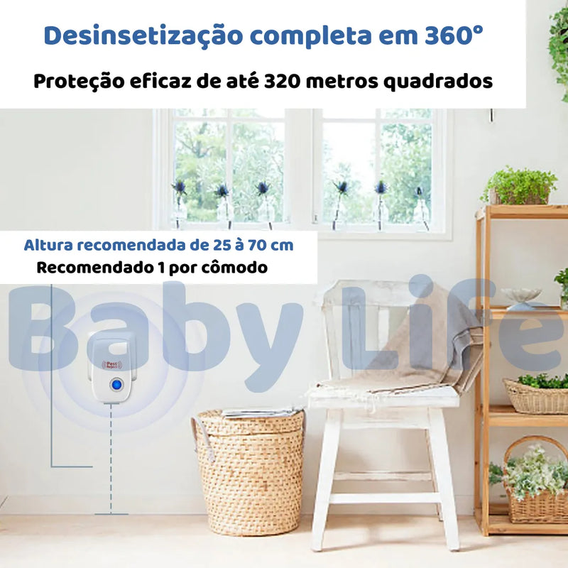 Repelente Ultrassônico contra Pragas com Segurança - Baby Life