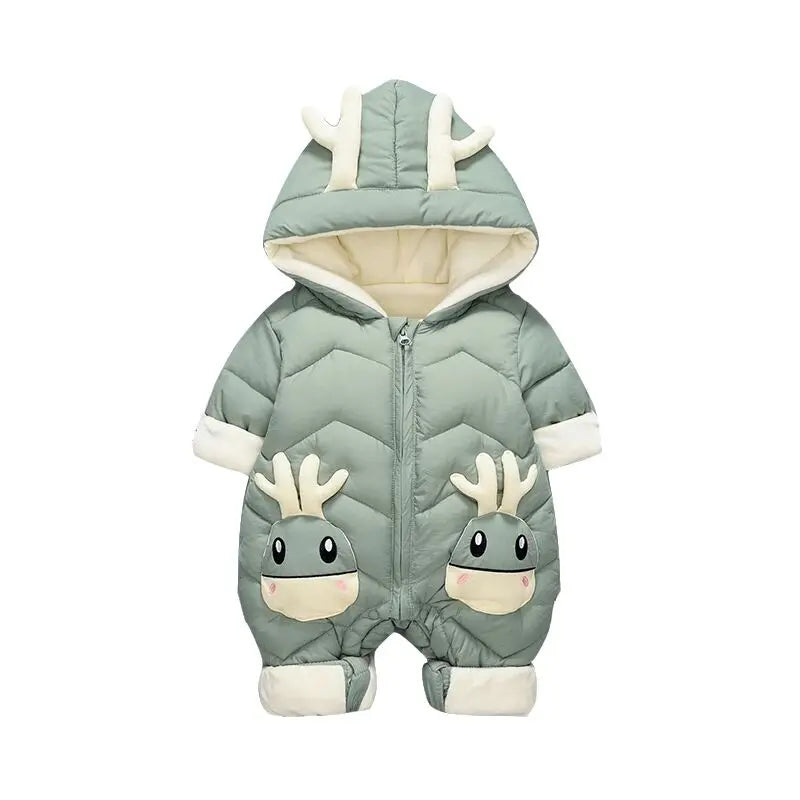 Macacão de Inverno com Capuz para Bebê OLEKID – Estampa de Cervo | Baby Life
