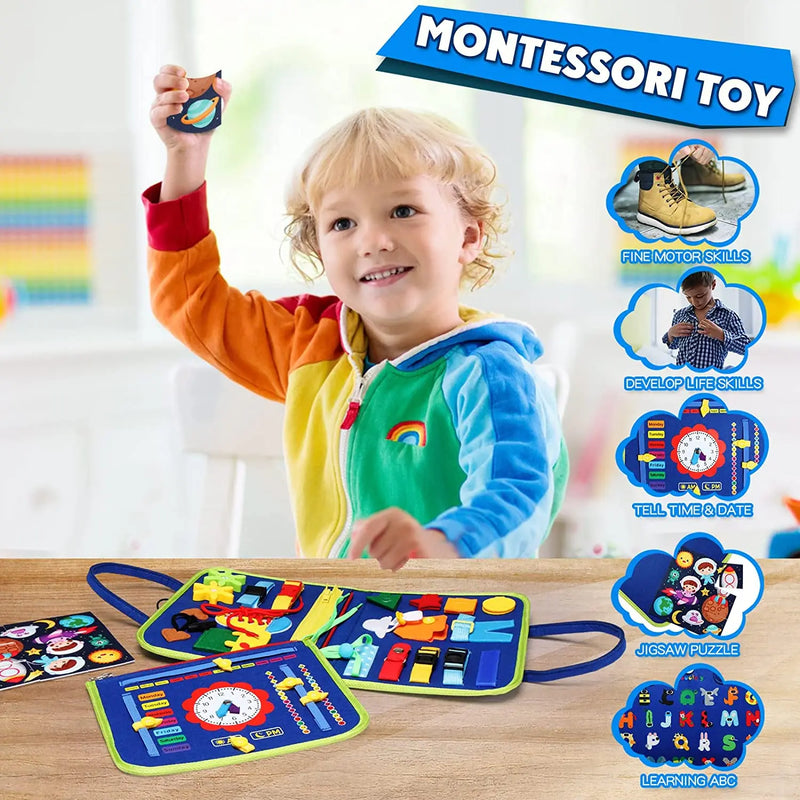 Maleta Brinquedo Sensorial Educativo - Habilidades Motoras e Independência