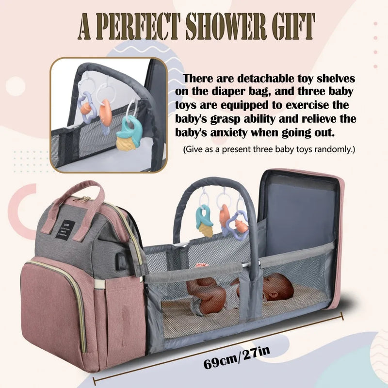 Mochila Fraldas Com Caminha e Trocador - Baby Life