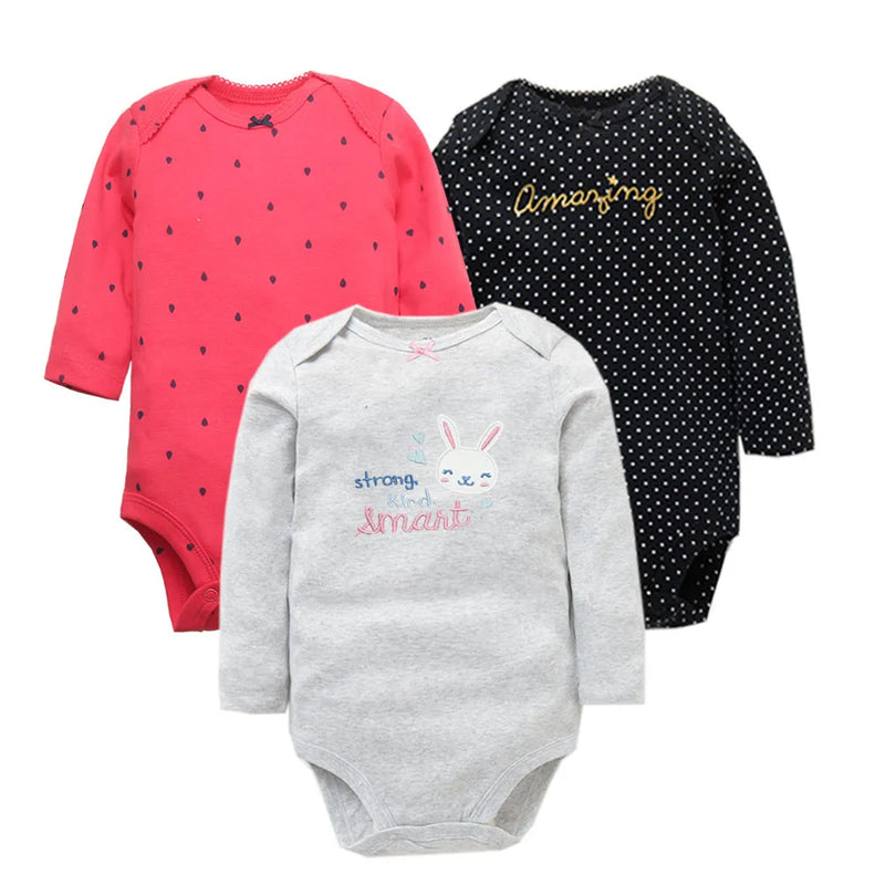 Kit de Bodys para Bebê da Baby Life - Algodão Macio e Estampas Fofas