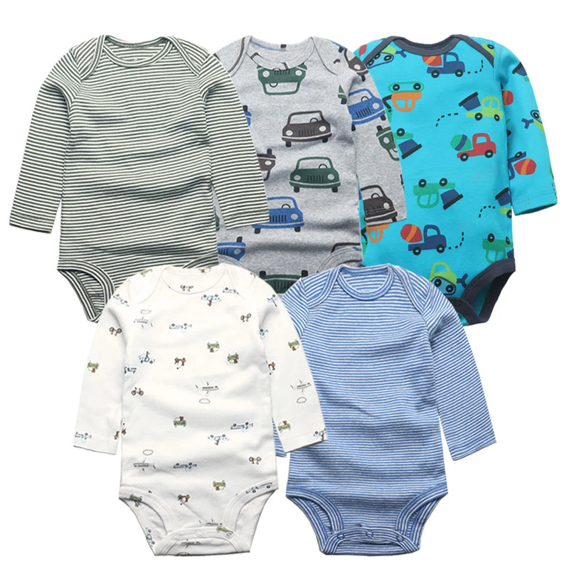 Kit de Bodys para Bebê da Baby Life - Algodão Macio e Estampas Fofas