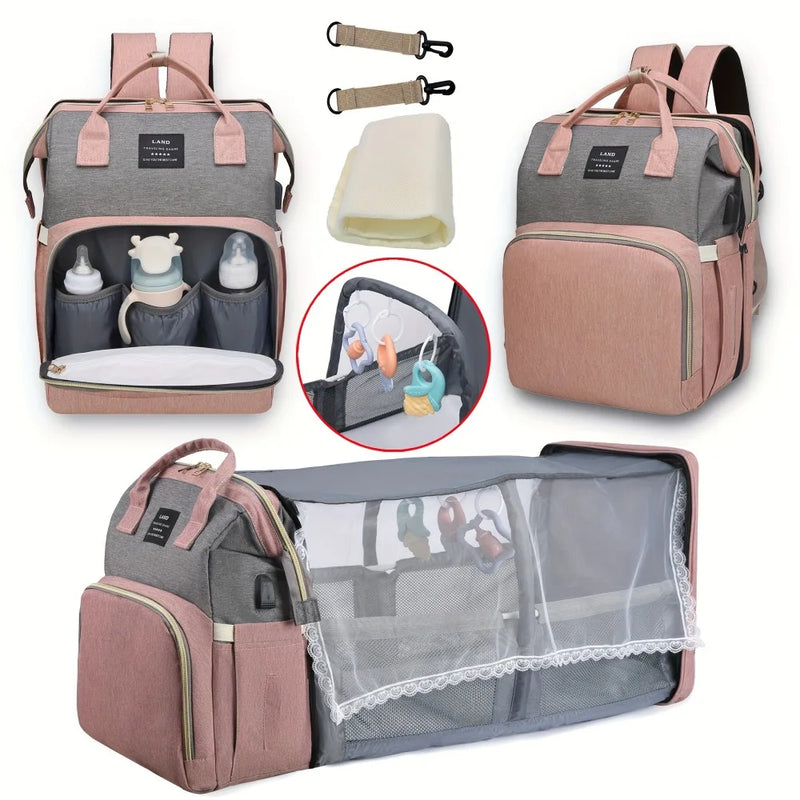 Mochila Fraldas Com Caminha e Trocador - Baby Life