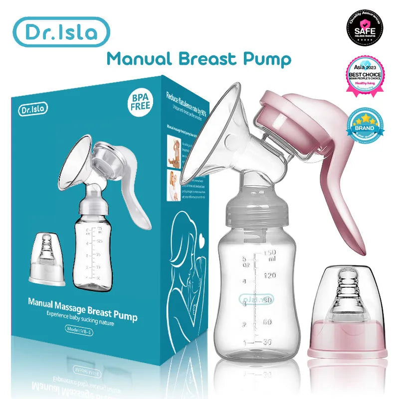 Dr.isla Breast Pump Baby Nipple Manual Suction Milk Pump Feeding Breasts Pumps Milk Bottle Sucking Postpartum Supplies BPA Free